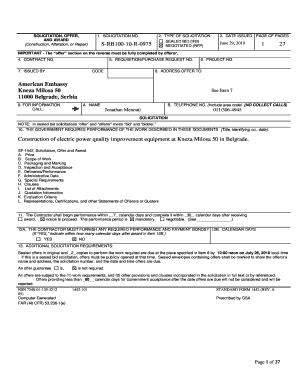 Specification forms - sf1442 sample of construction form