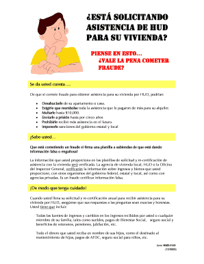 EST SOLICITANDO ASISTENCIA DE HUD PARA SU VIVIENDA?