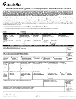 Uniform Residential Loan Application Interactive -- Spanish ( Form ...