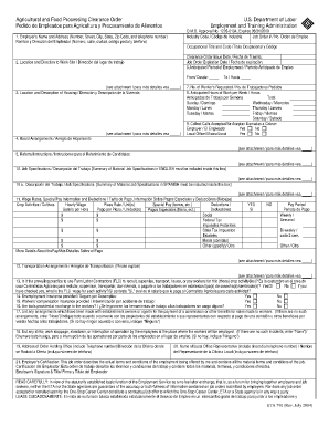 Agricultural and Food Processing Clearance Order