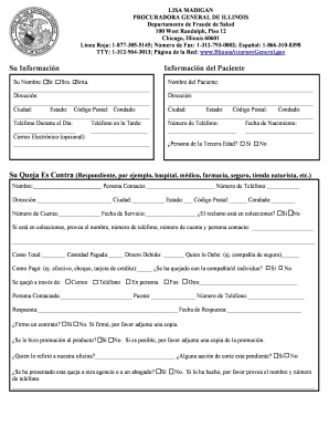 Health Care Complaint Form (Espa ol) - Illinois Attorney General