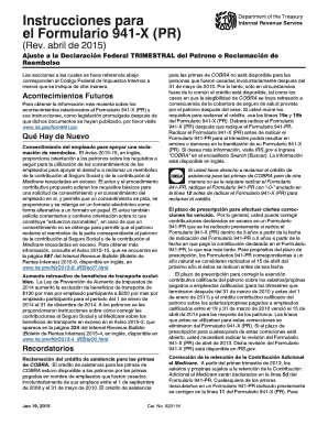 Instructions for Form 941-X (PR) (Rev. 4-2013). Instructions for Form 941-X (PR), Adjusted Employer's Quarterly Federal Tax Return or Claim for Refund (Puerto Rico Version) - irs