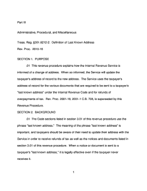 IRS Revenue Procedure 2010-16