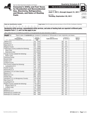 New York Quarterly Schedule B