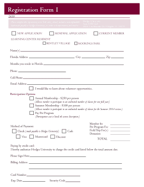 Hodges University Registration Form