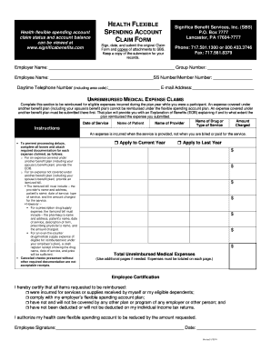 Health Flexible Spending Account Claim Form