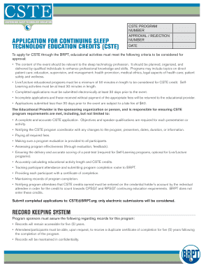 CSTE Application Form