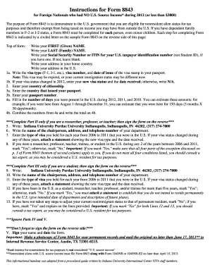 Form 8843 Instructions