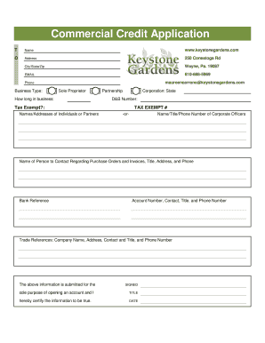 Commercial Credit Application