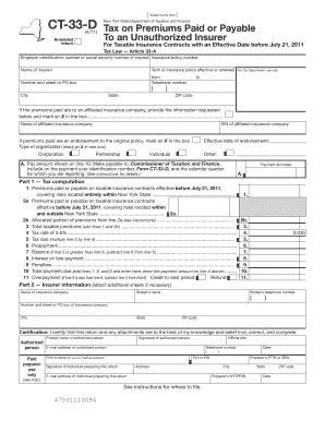 New York State CT-33-D Form