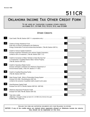 Oklahoma Income Tax Other Credit Form