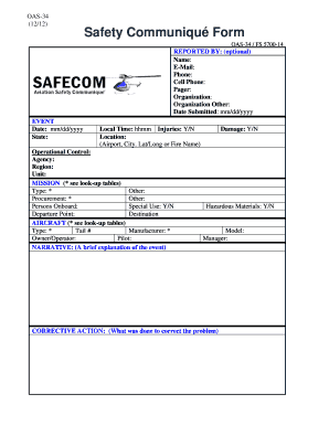 OAS-34 Safety Communiqué Form