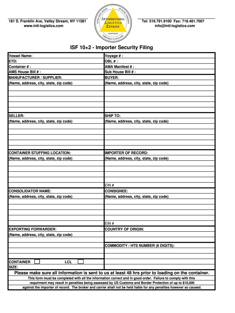 isf form download