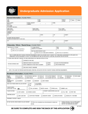 Baker College Undergraduate Admission Application