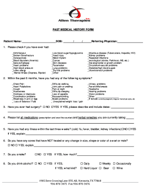 Past Medical History Form