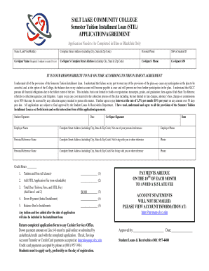 Semester Tuition Installment Loan Application