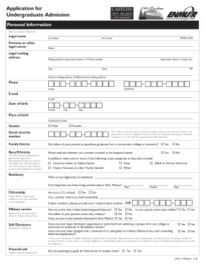 Undergraduate Admission Application