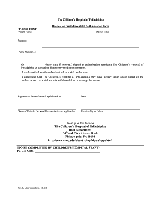 Protected medical information - hipaa authorization form