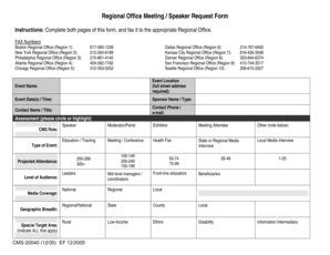 Regional Office Meeting Speaker Request Form