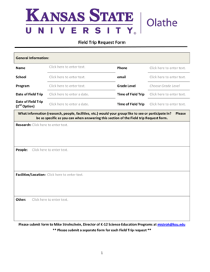 Field Trip Request Form