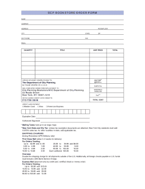 DCP Bookstore Order Form