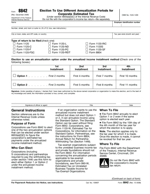 IRS Form 8842 Election