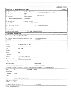 Federal Assistance Application SF-424