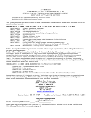 1 AUTHORIZED INFORMATION TECHNOLOGY SCHEDULE ... - gsaadvantage