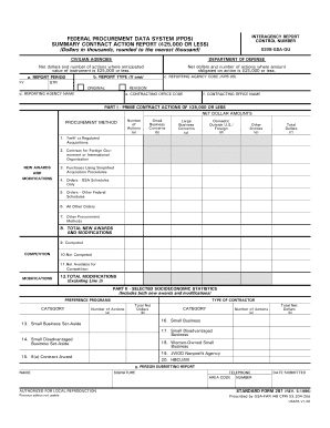 Contract action report form