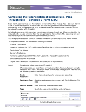 Reconciliation of Interest Rate Form 473A