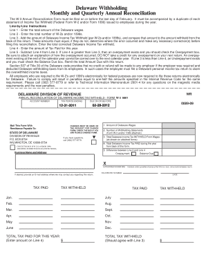 Delaware W-3 Annual Reconciliation Form