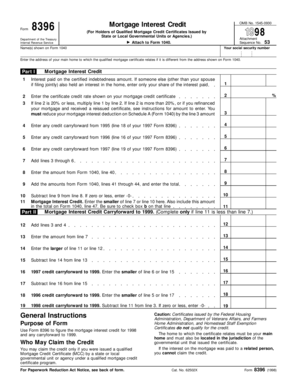 Form 8396 Mortgage Interest Credit