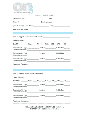 Request for Quotation Form