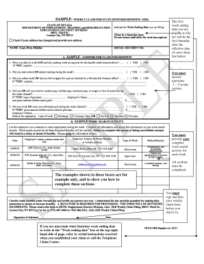 Nevada Weekly Claim for State Extended Benefits
