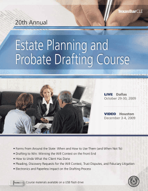 Estate Planning and Probate Drafting Course - TexasBarCLE