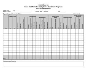 Home Based Care Program Forms