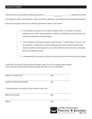 Consent for Treatment