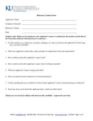 Reference Contact Form