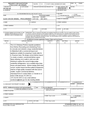 Request for Quotation Form