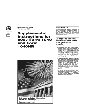 2007 Form 1040 Changes Instructions