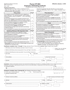 Connecticut Form CT-W4 Employee’s Withholding Certificate