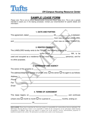 Massachusetts Residential Lease Agreement