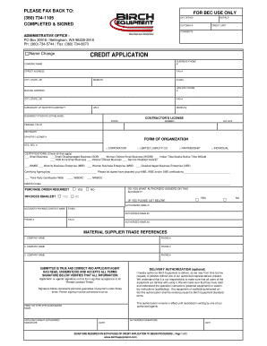 Credit Application Form