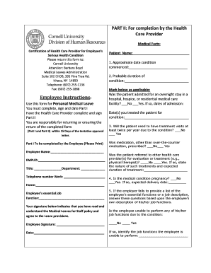 Medical Leave Certification Form
