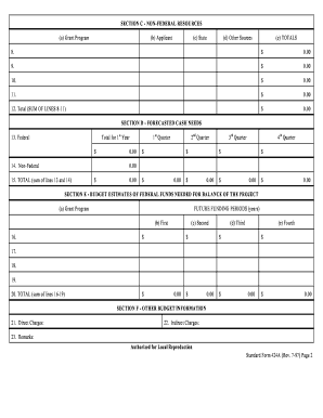 US Federal Budget Information Form