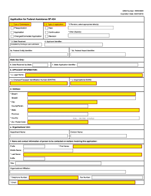 Application for Federal Assistance SF-424