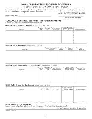 Oregon Industrial Property Return