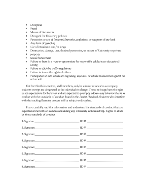 UA Fort Smith Student Travel Form