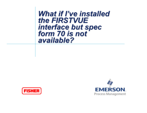 Fillable Online What if I've installed the FIRSTVUE interface but spec ...