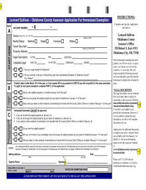 Oklahoma County Homestead Exemption Application
